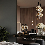 Настольная лампа черного цвета с круглым прозрачным стеклянным плафоном Virelia  варинант исполнения - 2 | Loft Concept в Волгограде