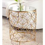 Приставной стол золотой с зеркальной столешницей Golden Symphony варинант исполнения - 2 | Loft Concept в Волгограде