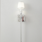 Бра с белым текстильным абажуром и хрустальными подвесками с декоративной кисточкой Lustre Reverie варинант исполнения - 6 | Loft Concept в Волгограде