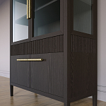 Витрина Primo со стеклянными фасадами и буфетом шпон Темный орех варинант исполнения - 7 | Loft Concept в Волгограде