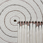 Художественный Гобелен Макраме White Disk Harmony варинант исполнения - 1 | Loft Concept в Волгограде