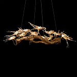 Люстра подвесная с прозрачными стеклянными птичками на ветвях Диаметр 100 см Serip Voa варинант исполнения - 7 | Loft Concept в Волгограде