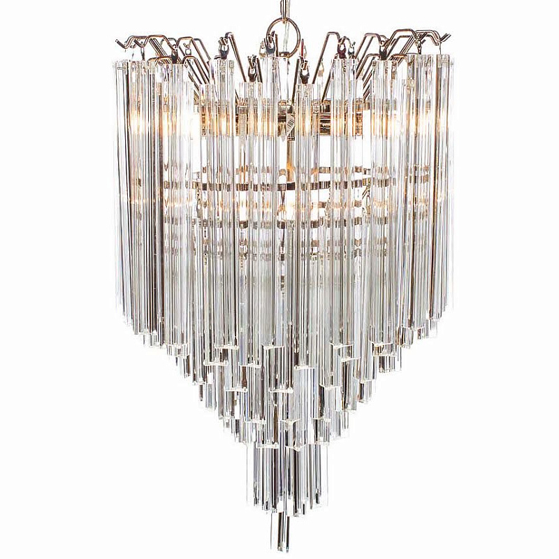 Люстра Odeon Chandelier Glass Clear Хром Прозрачное Стекло Люстра Odeon Chandelier Glass Clear Хром Прозрачное Стекло в Волгограде | Loft Concept