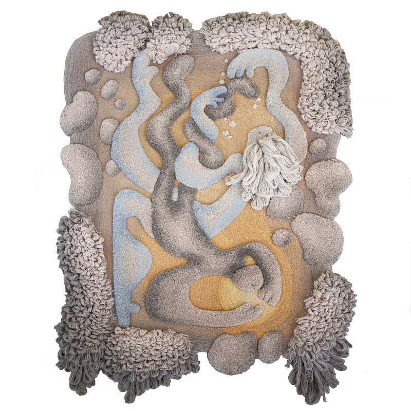 Тканый вручную монументальный настенный гобелен Soft Inception Коричневый Бежевый в Волгограде | Loft Concept 