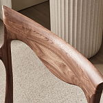 Стул деревянный с мягким сиденьем из коричневой натуральной кожи Moon Walnut Furniture варинант исполнения - 6 | Loft Concept в Волгограде