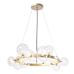 Люстра круглая подвесная с 15-ю прозрачными шарообразными плафонами из стекла Iona chandelier варинант исполнения - 1 | Loft Concept в Волгограде