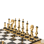 Шахматы из бронзы и натуральных камней Долерит и Мрамор с гравировкой Decorative Thematic Chess варинант исполнения - 3 | Loft Concept в Волгограде