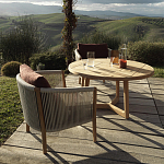 Дизайнерское уличное кресло из массива дерева с веревочной спинкой BOBOLI Armchair варинант исполнения - 2 | Loft Concept в Волгограде