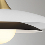 Подвесной светильник с плафоном в форме плоского купола и белой шарообразной лампой Eurofase варинант исполнения - 10 | Loft Concept в Волгограде