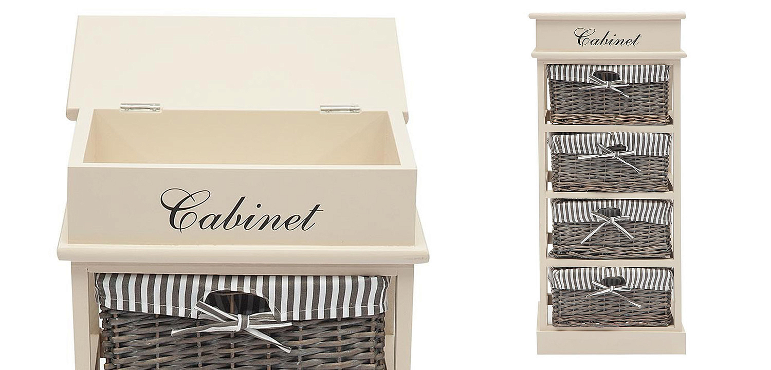 Тумба с 4 корзинами Provence Butter White 4 Boxes - Loft-Concept в Волгограде