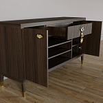 Комод-буфет Elsa Dreams Walnut с открытыми полками   варинант исполнения - 1 | Loft Concept в Волгограде