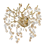 Бра золотого цвета с ветвями и прозрачными хрустальнымих подвесками Droplet Chandelier варинант исполнения - 1 | Loft Concept в Волгограде