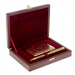 Набор из ручки шариковой металлической и карманной визитницы с гравировкой Герба России Metal Pens варинант исполнения - 2 | Loft Concept в Волгограде