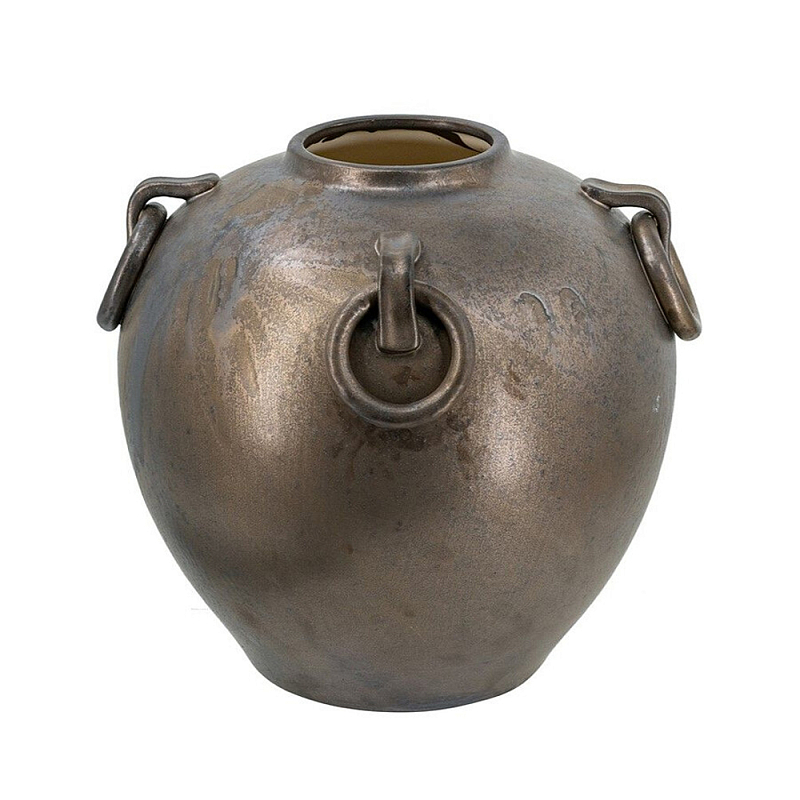 Ваза в виде старинного сосуда с кольцевыми ручками Warm Vessel Темная бронза в Волгограде | Loft Concept 