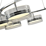 Люстра светодиодная с 8-ю прозрачными плафонами цилиндрической формы из акрила и стекла с пультом для регулировки света Glass Lamp Chromium варинант исполнения - 1 | Loft Concept в Волгограде