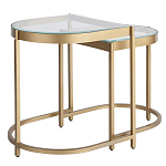 Комплект из 2-х приставных столиков на металлическом основании цвета латунь Ambassador варинант исполнения - 1 | Loft Concept в Волгограде
