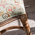 Барный стул из массива бука светло-зеленый с растительным орнаментом Raffael Angel Green Bar stool варинант исполнения - 2 | Loft Concept в Волгограде