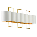 Люстра прямоугольная с белыми цилиндрическими абажурами White Ribbon варинант исполнения - 6 | Loft Concept в Волгограде