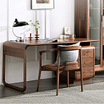 Стол рабочий округлой формы с 3-мя ящиками  Working Moonnut Table варинант исполнения - 8 | Loft Concept в Волгограде