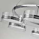 Люстра светодиодная с 8-ю прозрачными плафонами цилиндрической формы из акрила и стекла с пультом для регулировки света Glass Lamp Chromium варинант исполнения - 3 | Loft Concept в Волгограде