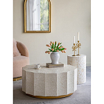 Стол кофейный с отделкой раковинами устриц Coastal Charm варинант исполнения - 4 | Loft Concept в Волгограде