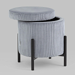 Серо-голубой пуф на черных ножках SANJAY варинант исполнения - 2 | Loft Concept в Волгограде