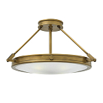 Потолочный светильник цвета латунь с плоским круглым плафоном Hinkley варинант исполнения - 1 | Loft Concept в Волгограде