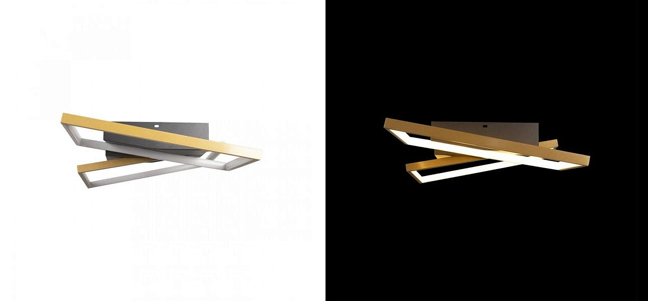 Потолочный светильник Black square and rectangle Gold Потолочный светильник Black square and rectangle Gold - Loft-Concept в Волгограде