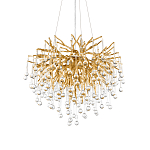 Люстра подвесная с прозрачными стеклянными подвесками в форме капель Диаметр 60 см Droplet Chandelier варинант исполнения - 8 | Loft Concept в Волгограде