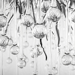 Люстра подвесная с прозрачными стеклянными подвесками в форме капель Диаметр 80 см Droplet Chandelier варинант исполнения - 9 | Loft Concept в Волгограде