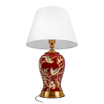 Настольная лампа бордовая с изображением птиц Slip Away варинант исполнения - 3 | Loft Concept в Волгограде