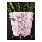 Кашпо из белого фарфора с розовым цветочным орнаментом Eden Garden варинант исполнения - 5 | Loft Concept в Волгограде