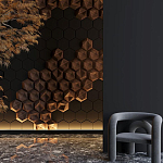 Гипсовая 3D панель с принтографией PM-41 варинант исполнения - 5 | Loft Concept в Волгограде