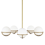 Люстра с 5-ю белыми шарообразными плафонами в сферические каркасах Feiss варинант исполнения - 1 | Loft Concept в Волгограде