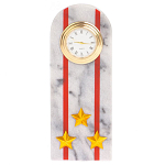 Часы погон МВД подарочные настольные из натурального камня Мрамор Military Clock варинант исполнения - 7 | Loft Concept в Волгограде