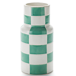 Ваза из фаянса Brighter than the Stars с шахматным принтом бирюзового цвета  варинант исполнения - 1 | Loft Concept в Волгограде