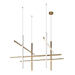 Люстра с 8-ю пересекающимися цилиндрическими плафонами на тонких тросах Trumpet tube варинант исполнения - 2 | Loft Concept в Волгограде