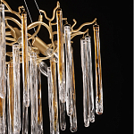 Люстра подвесная золотого цвета с разветвленными ветвями и прозрачными стеклянными подвесками Droplet Chandelier варинант исполнения - 6 | Loft Concept в Волгограде