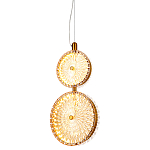  Подвесной светильник с плафонами из рельефного стекла Peony Glass Bronze Two варинант исполнения - 1 | Loft Concept в Волгограде