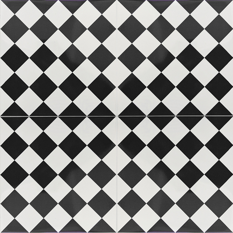 Дизайнерская плитка с узором Шахматка Белый Черный Синий в Волгограде | Loft Concept 