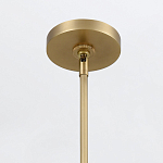 Подвесной светильник линейный латунного цвета в кожаном коричневом чехле и декоративными ремешками Alora варинант исполнения - 5 | Loft Concept в Волгограде