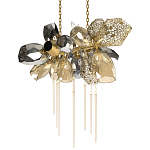 Люстра подвесная с 18-ю стеклянными плафонами с вертикальными подвесками Gilded Mirage  варинант исполнения - 7 | Loft Concept в Волгограде