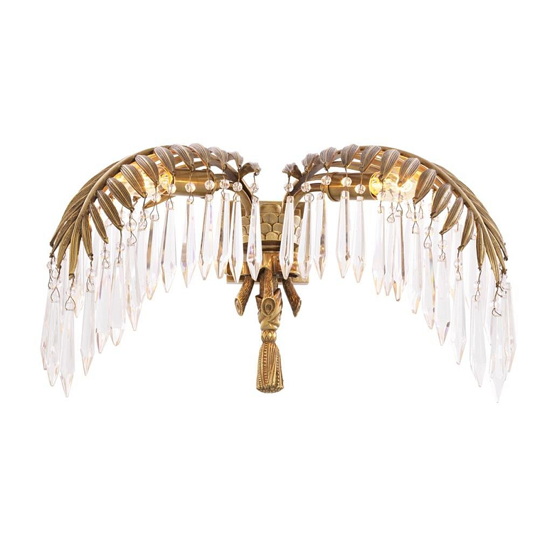 Бра Eichholtz Wall Lamp Hildebrandt Латунь Античная полированная Прозрачное Стекло в Волгограде | Loft Concept 