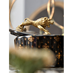 Шкатулка черного цвета с крышкой с фигуркой льва Eden Garden варинант исполнения - 7 | Loft Concept в Волгограде