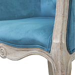 Кресло низкое в стиле прованс Louis French Armchair blue velour варинант исполнения - 4 | Loft Concept в Волгограде