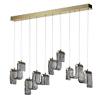 Подвесной светильник линейный с плафонами волнистой формы из фактурного стекла Big Wave варинант исполнения - 1 | Loft Concept в Волгограде