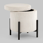 Молочный пуф на черных ножках SANJAY варинант исполнения - 2 | Loft Concept в Волгограде