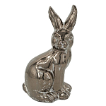 Статуэтка заяц из текстурированной терракоты и покрытый глянцевой краской под бронзу Rabbit Charm  варинант исполнения - 4 | Loft Concept в Волгограде