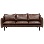 Трехместный кожаный диван на ножках темно-коричневый Tailler Sofa Brown варинант исполнения - 1 | Loft Concept в Волгограде