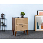 Тумба прикроватная бежевая из массива бука с 2-мя ящиками Wenge Light варинант исполнения - 5 | Loft Concept в Волгограде